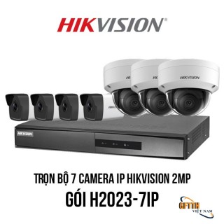 Trọn bộ 7 camera IP Hikvision 2MP giá rẻ [H2023-7IP]
