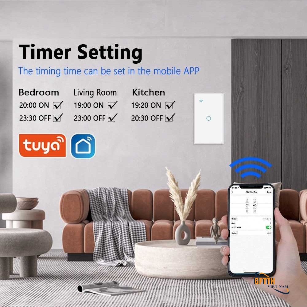 Công tắc wifi tiêu chuẩn Úc tấm kính cường lực nhà điều khiển kép công tắc thông minh tuya